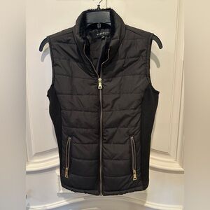 Miss Lili Quilted Black Vest with Gold Zippers
